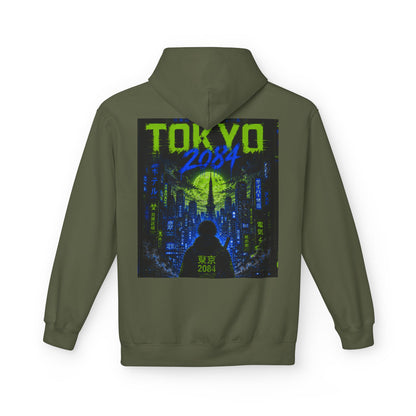 Tokyo 2084 Cyber City Hoodie — Neon Retro Futuristic Graphic