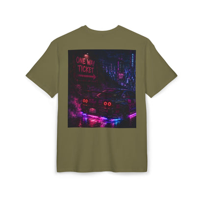 WOVN Neon City Tee — 'One Way Ticket' Oversized Graphic T-Shirt