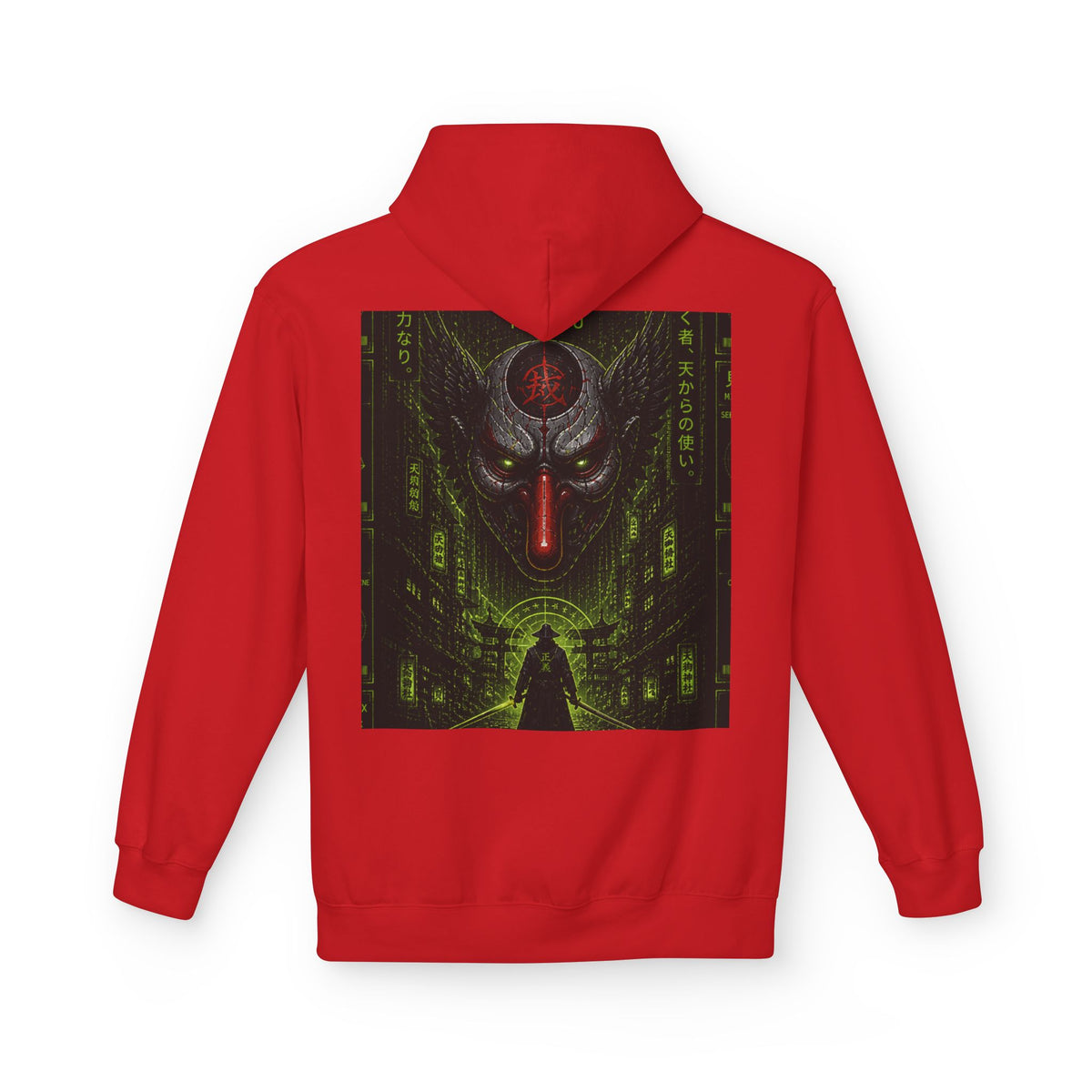 Cyber Demon Hoodie — WOVN Logo Tech Noir Graphic Pullover