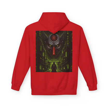Cyber Demon Hoodie — WOVN Logo Tech Noir Graphic Pullover