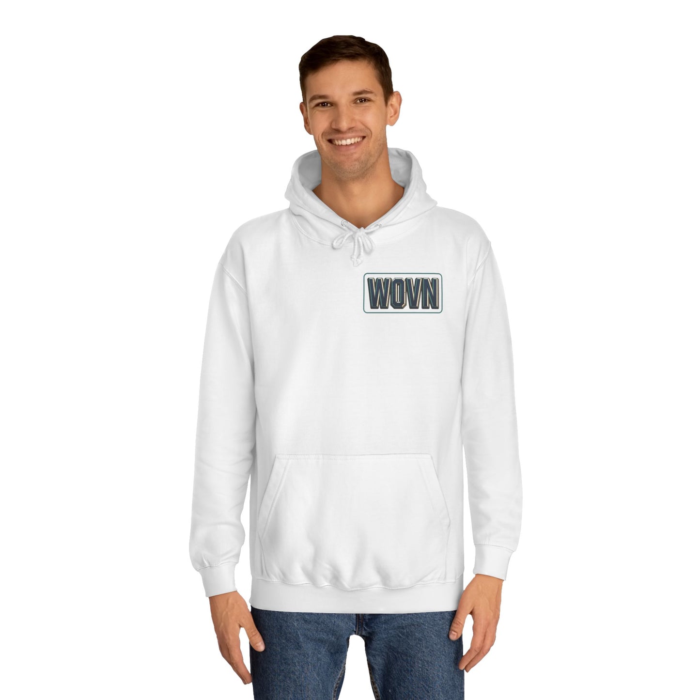 College Hoodie — "Where Is Your Peace?" Neon Skull Graphic