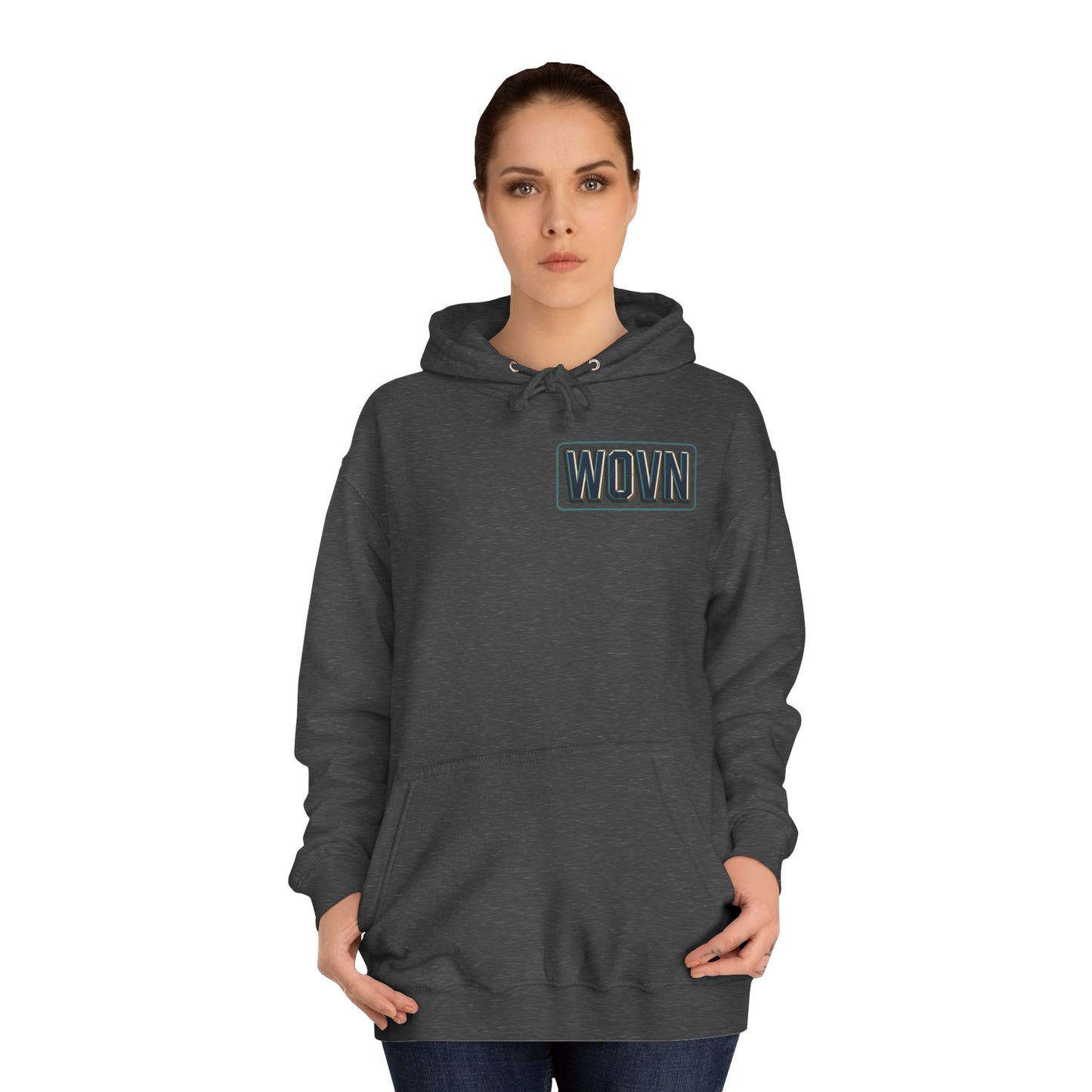 College Hoodie — "Where Is Your Peace?" Neon Skull Graphic