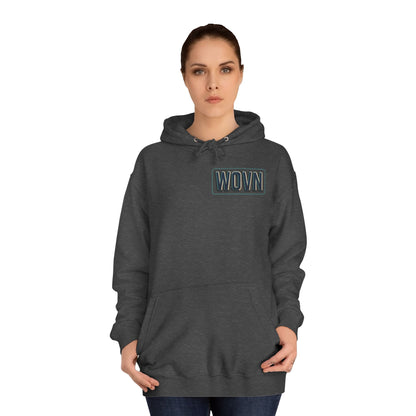 College Hoodie — "Where Is Your Peace?" Neon Skull Graphic