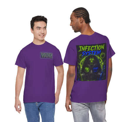 Infection System Graphic Tee — Gas Mask Biohazard Streetwear