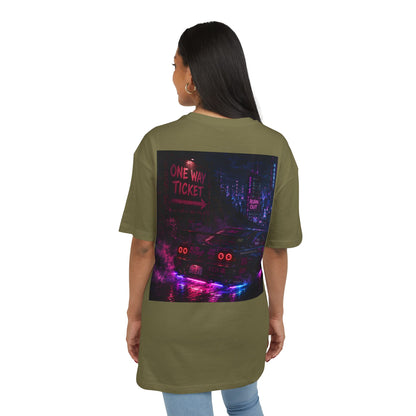 WOVN Neon City Tee — 'One Way Ticket' Oversized Graphic T-Shirt