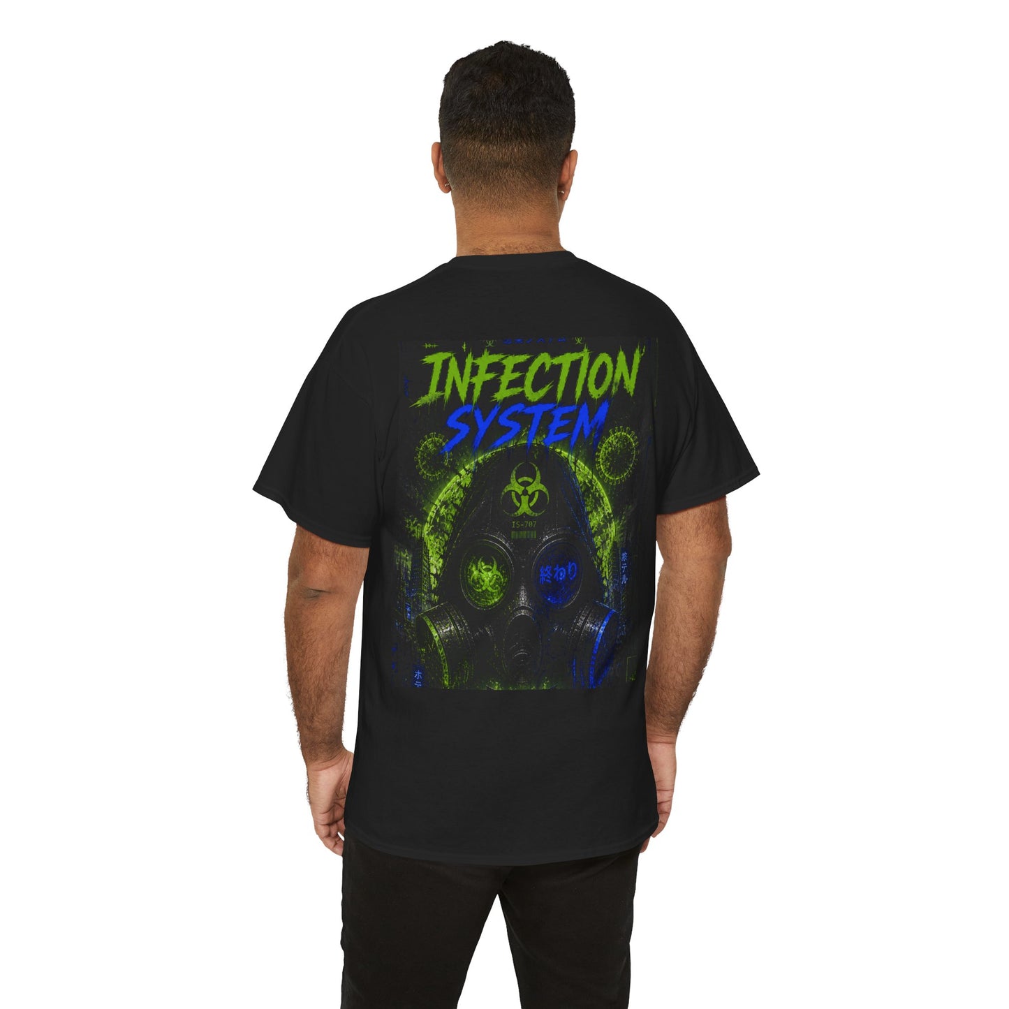 Infection System Graphic Tee — Gas Mask Biohazard Streetwear