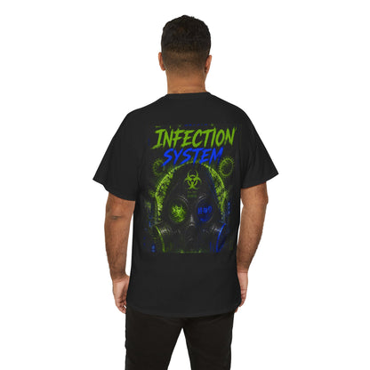 Infection System Graphic Tee — Gas Mask Biohazard Streetwear