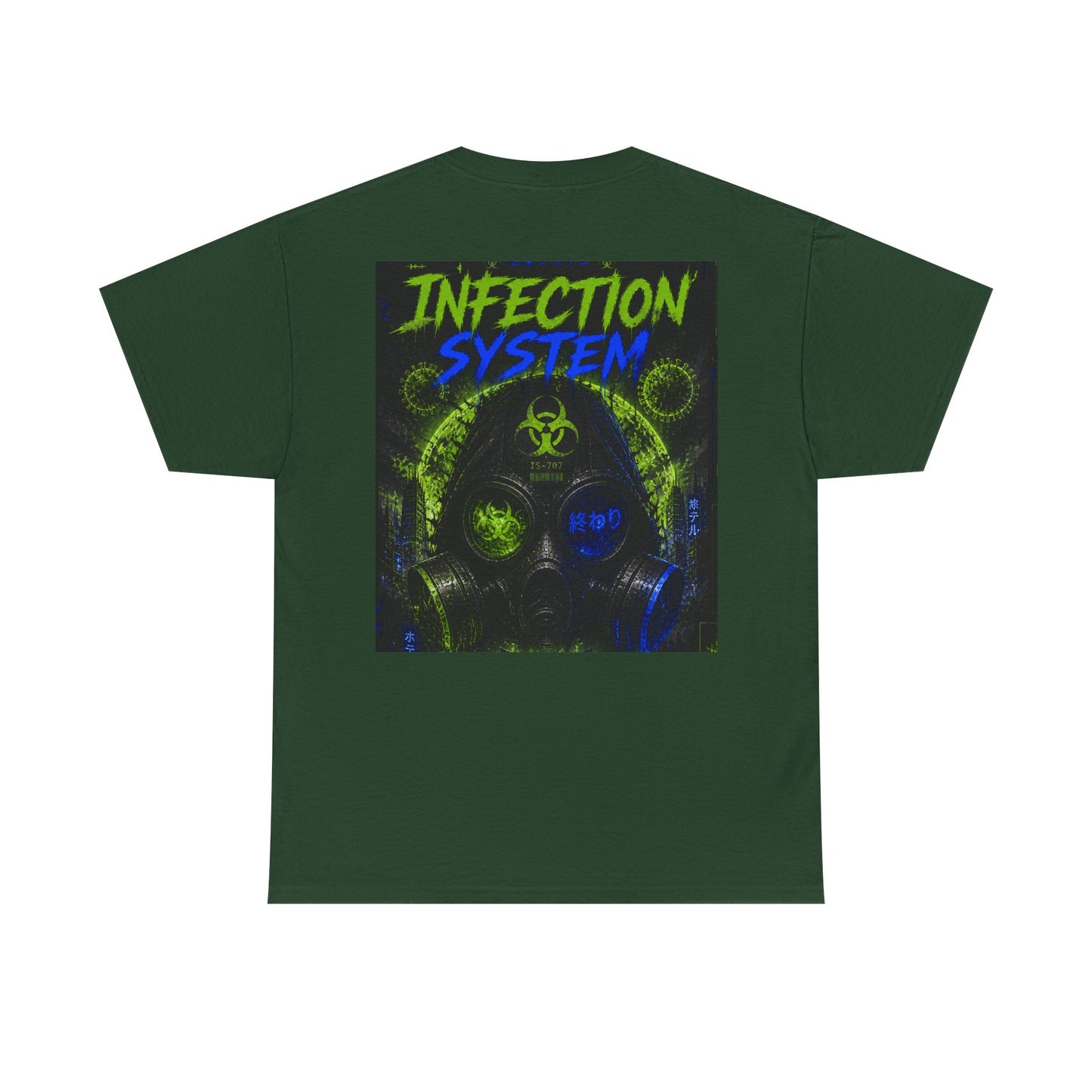 Infection System Graphic Tee — Gas Mask Biohazard Streetwear