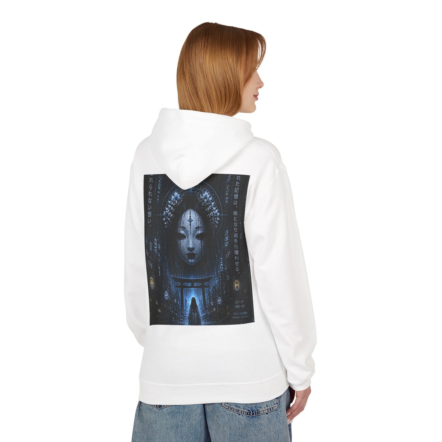 WOVN Cyber-Gothic Face Hoodie — Dark Futuristic Art Pullover