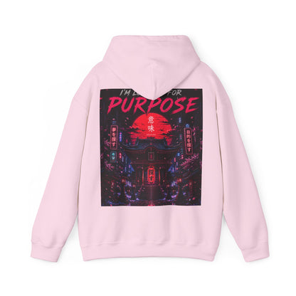 Purpose Neon City Hoodie — “I’m Here For Purpose” Streetwear Pullover