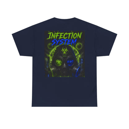 Infection System Graphic Tee — Gas Mask Biohazard Streetwear