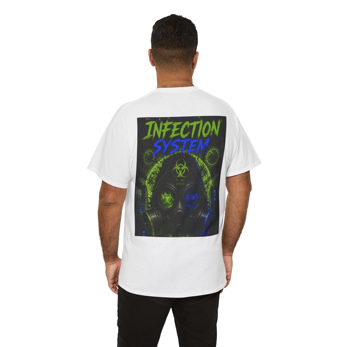 Infection System Graphic Tee — Gas Mask Biohazard Streetwear