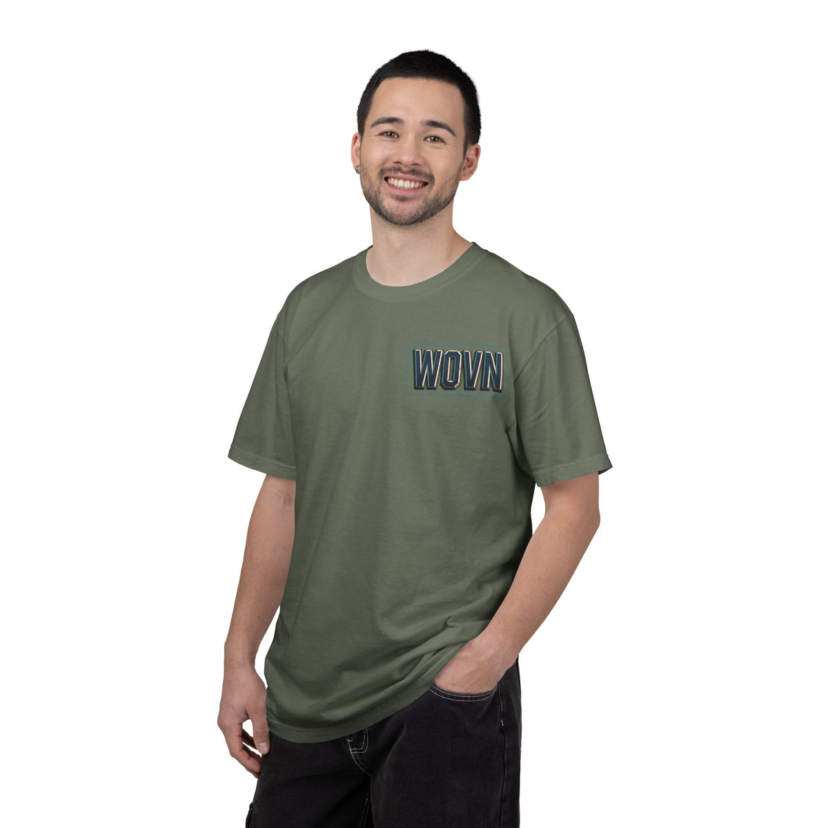 T-Shirt — 'WOVN' Tengu Cyberpunk Graphic Tee (Garment-Dyed)