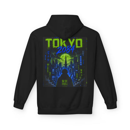 Tokyo 2084 Cyber City Hoodie — Neon Retro Futuristic Graphic