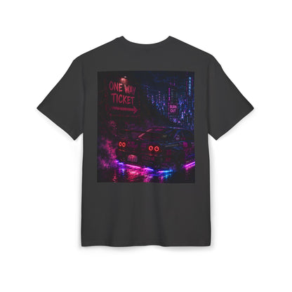 WOVN Neon City Tee — 'One Way Ticket' Oversized Graphic T-Shirt