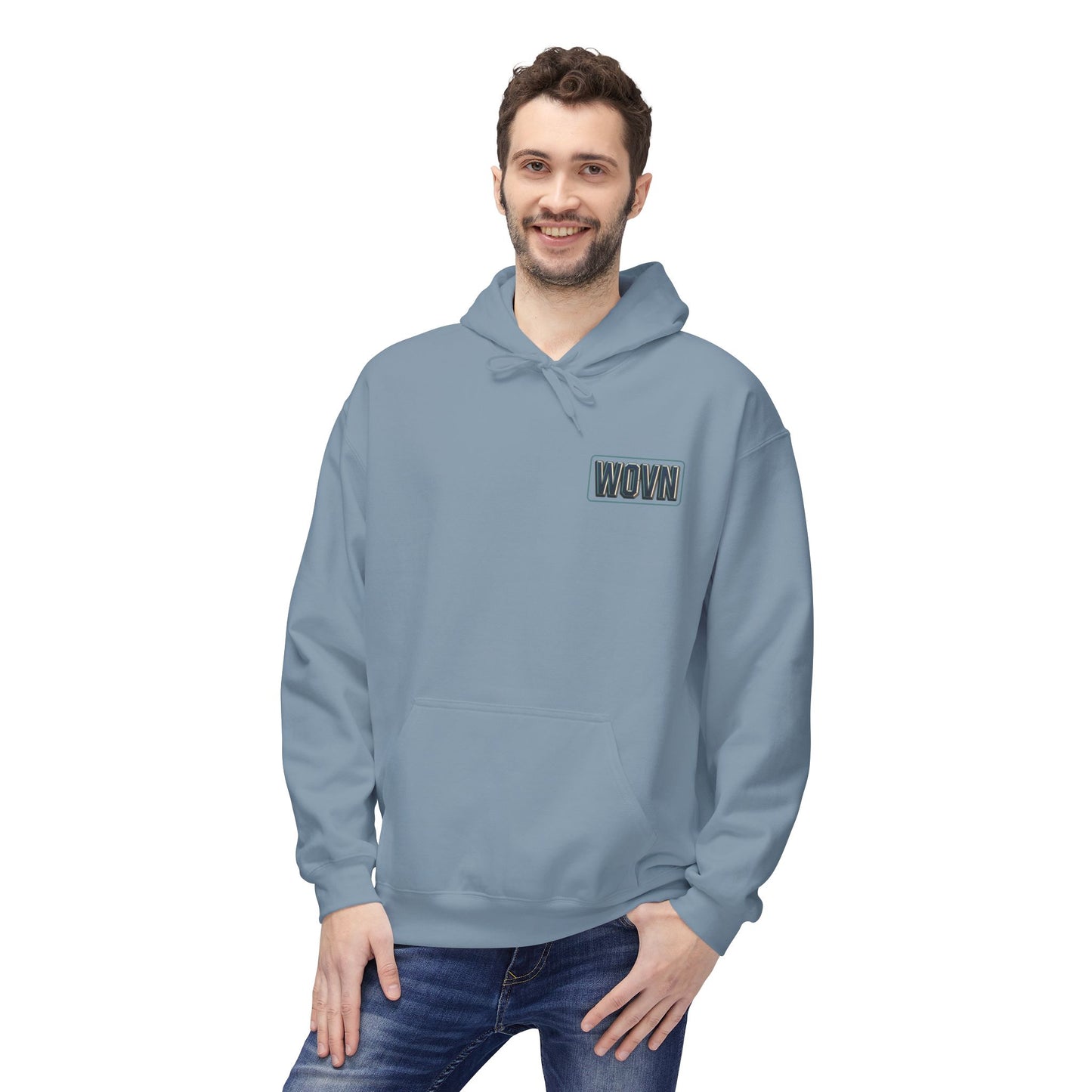 WOVN Cyber-Gothic Face Hoodie — Dark Futuristic Art Pullover