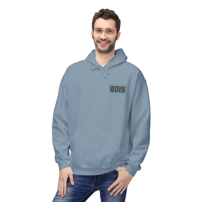 WOVN Cyber-Gothic Face Hoodie — Dark Futuristic Art Pullover