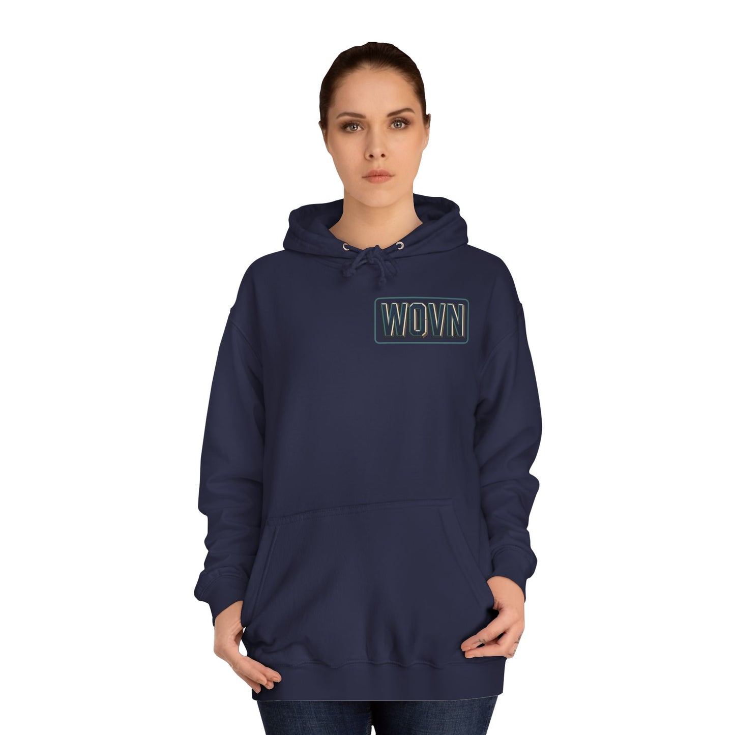 College Hoodie — "Where Is Your Peace?" Neon Skull Graphic