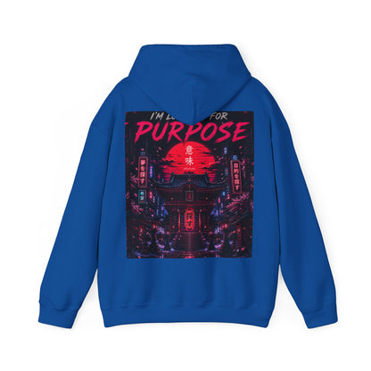 Purpose Neon City Hoodie — “I’m Here For Purpose” Streetwear Pullover