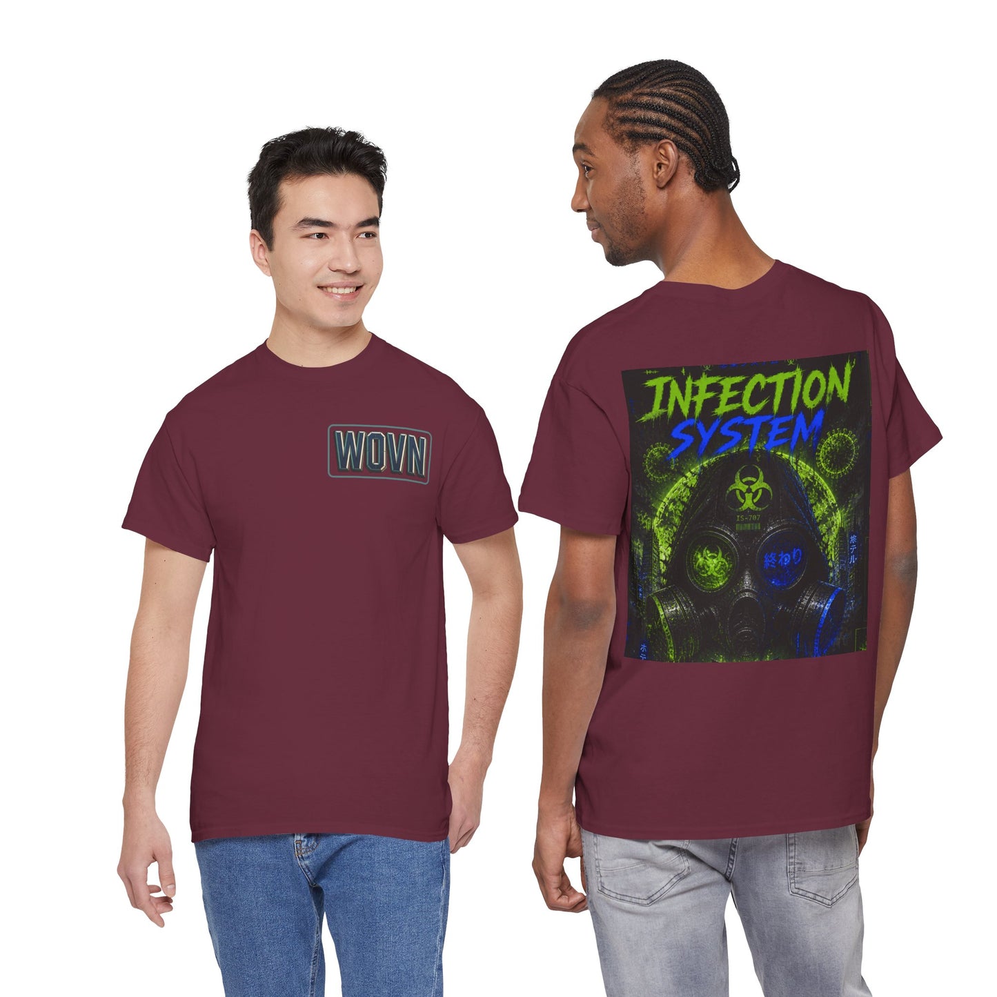 Infection System Graphic Tee — Gas Mask Biohazard Streetwear