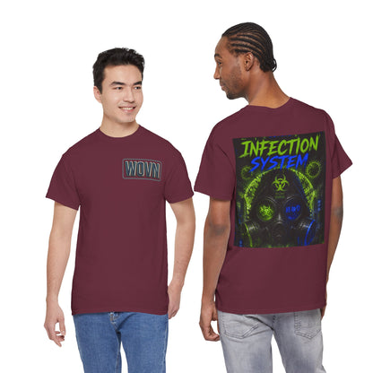 Infection System Graphic Tee — Gas Mask Biohazard Streetwear
