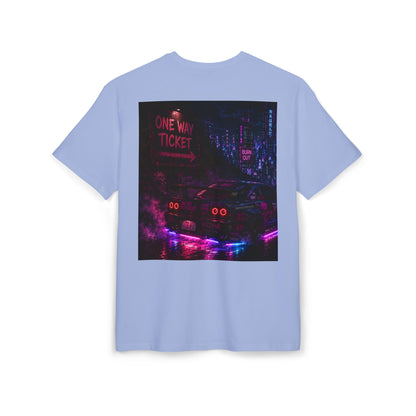 WOVN Neon City Tee — 'One Way Ticket' Oversized Graphic T-Shirt