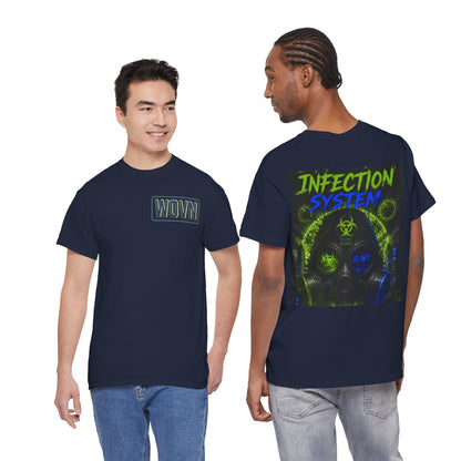 Infection System Graphic Tee — Gas Mask Biohazard Streetwear