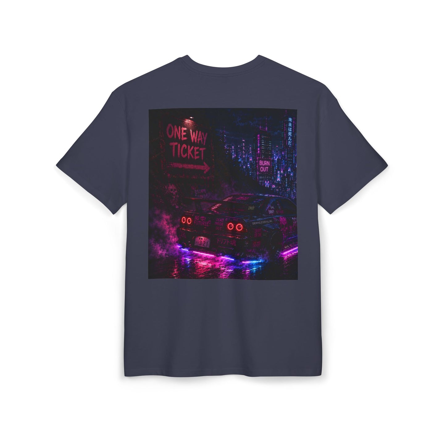 WOVN Neon City Tee — 'One Way Ticket' Oversized Graphic T-Shirt