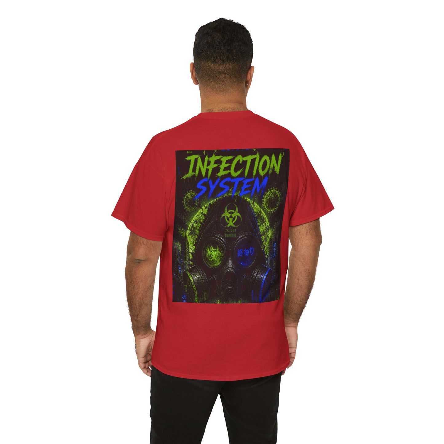 Infection System Graphic Tee — Gas Mask Biohazard Streetwear