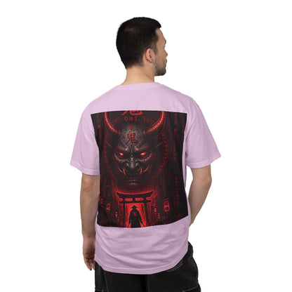 Demon Gate Graphic T-Shirt — Red Oni Samurai Back Print