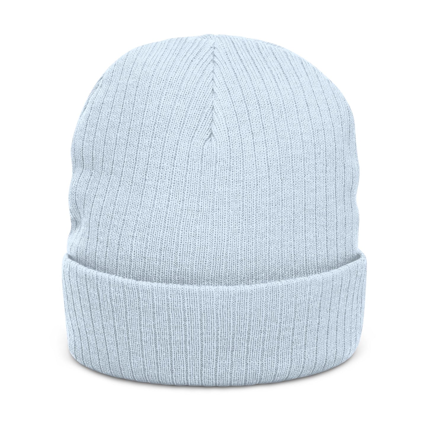WOVN Embroidered Ribbed Knit Beanie – Cozy Black Cuffed Winter Hat
