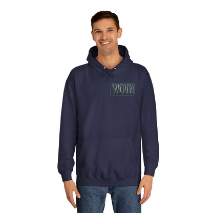 College Hoodie — "Where Is Your Peace?" Neon Skull Graphic