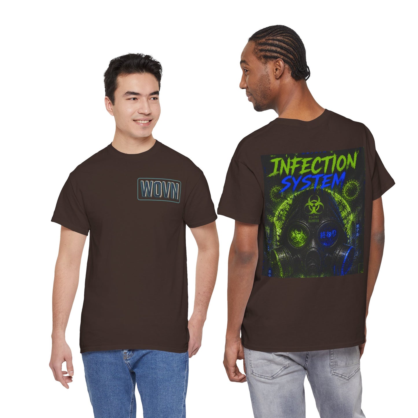 Infection System Graphic Tee — Gas Mask Biohazard Streetwear