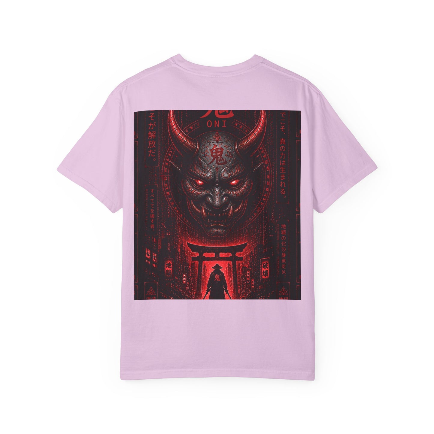 Demon Gate Graphic T-Shirt — Red Oni Samurai Back Print