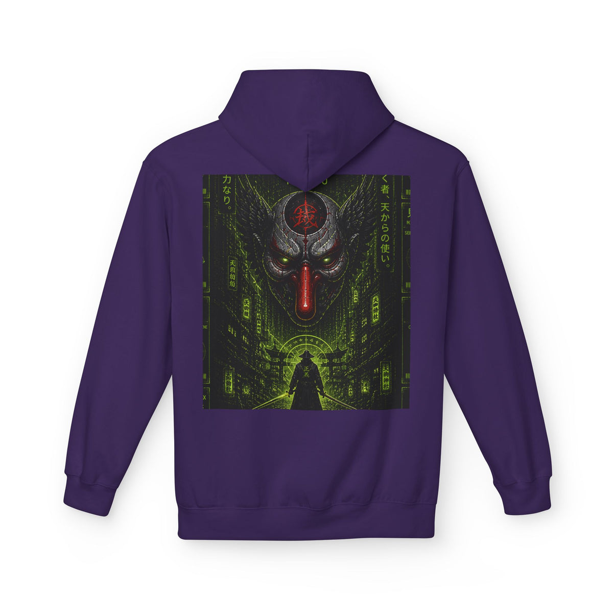 Cyber Demon Hoodie — WOVN Logo Tech Noir Graphic Pullover
