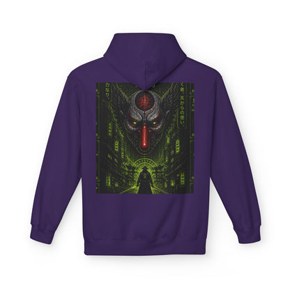 Cyber Demon Hoodie — WOVN Logo Tech Noir Graphic Pullover