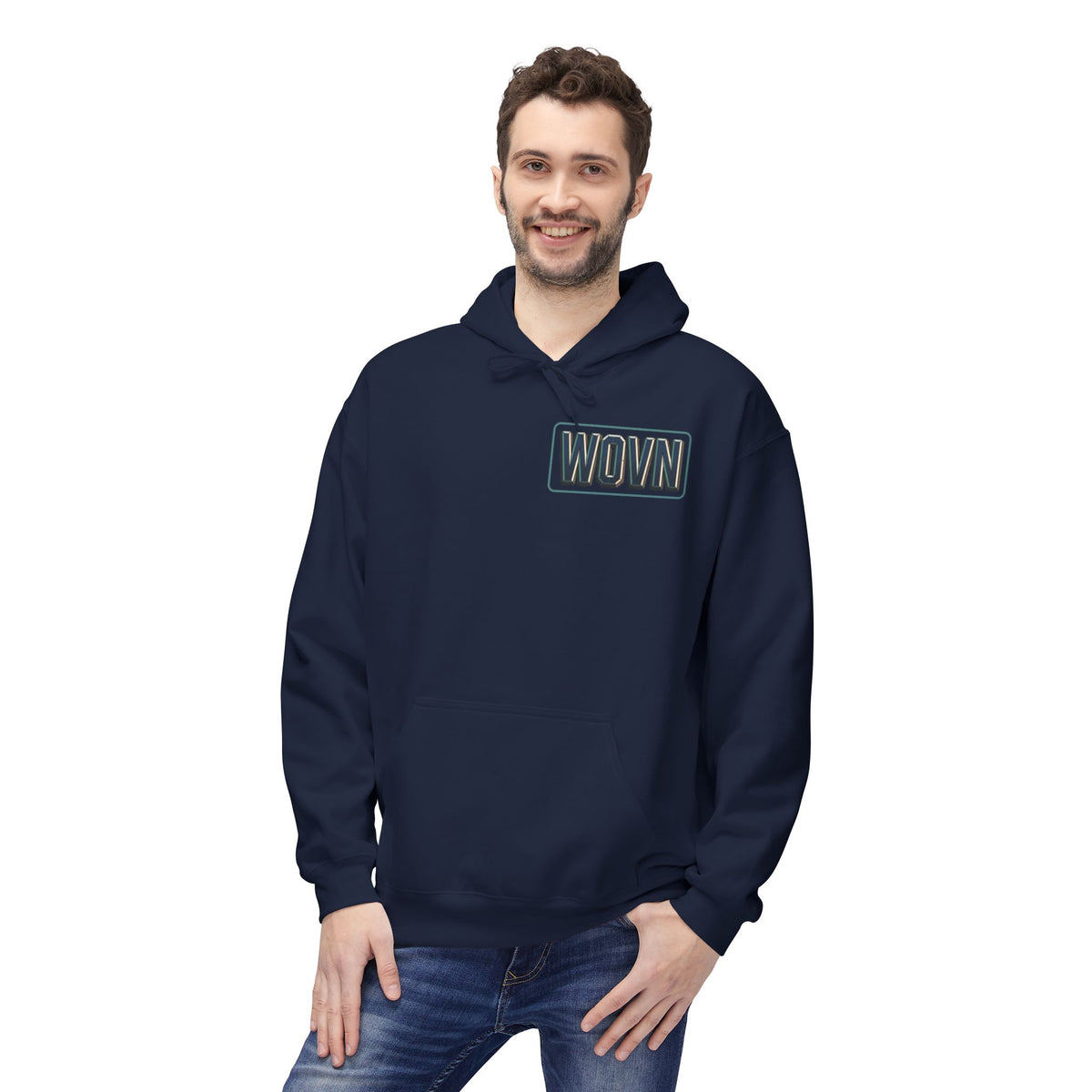 Cyber Demon Hoodie — WOVN Logo Tech Noir Graphic Pullover