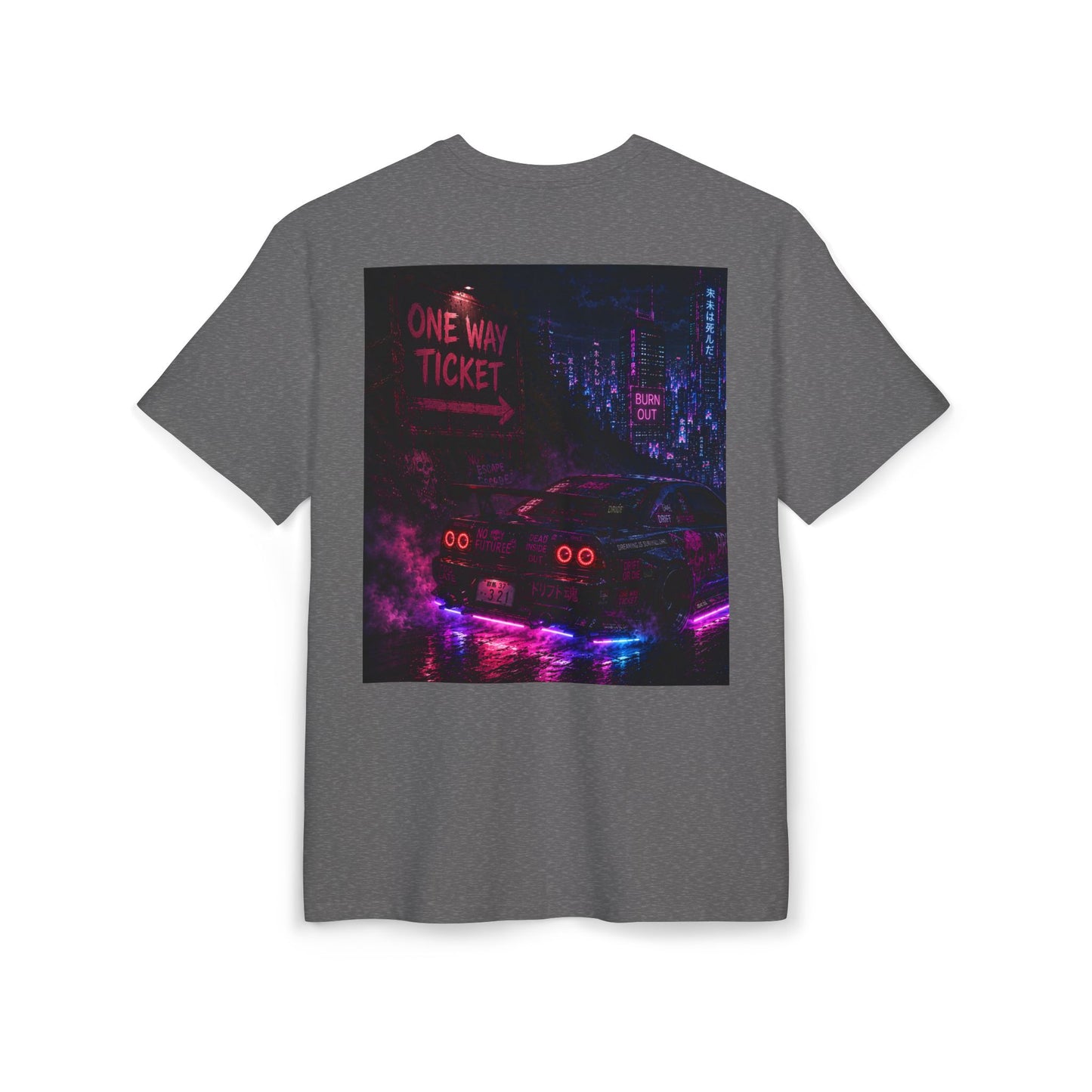 WOVN Neon City Tee — 'One Way Ticket' Oversized Graphic T-Shirt