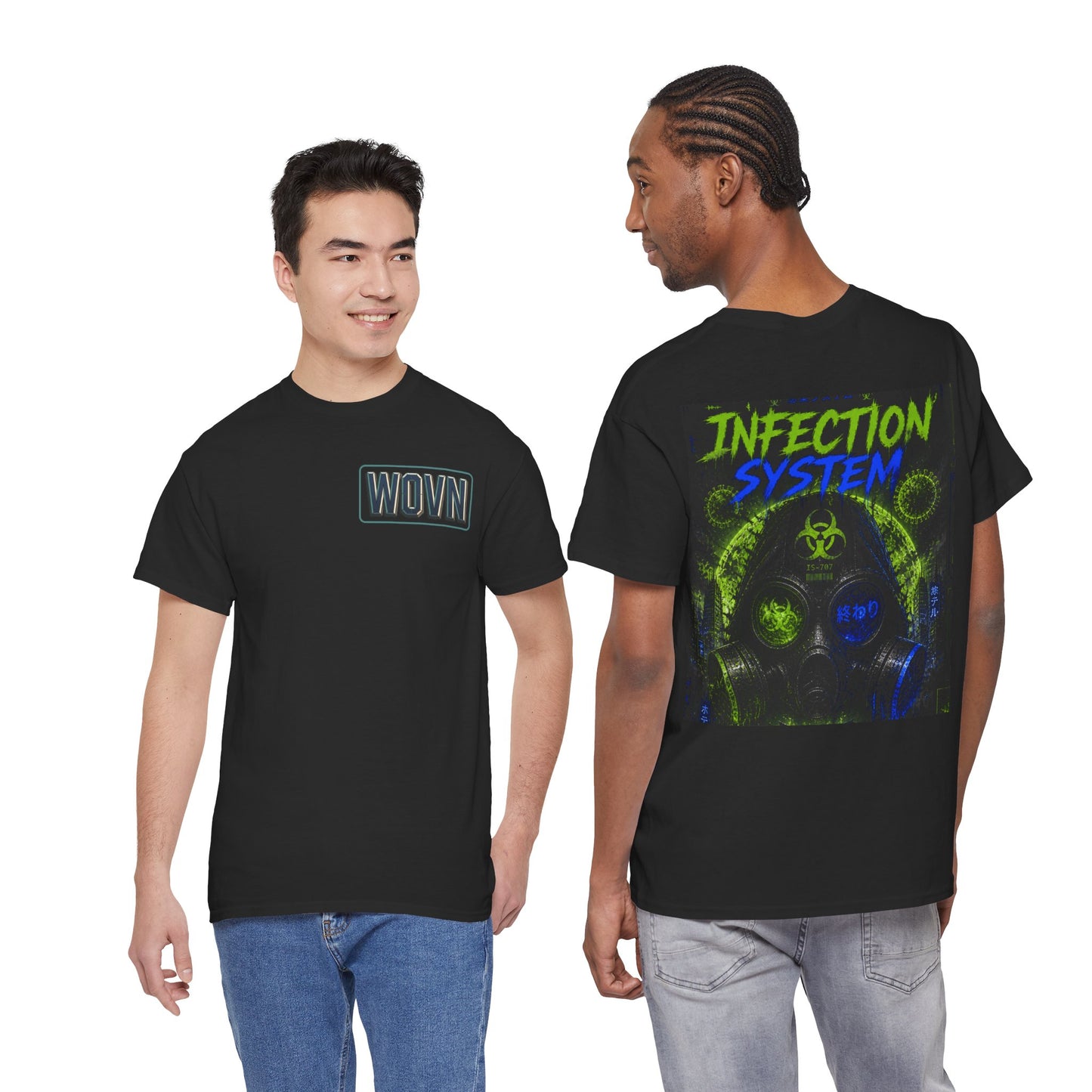 Infection System Graphic Tee — Gas Mask Biohazard Streetwear