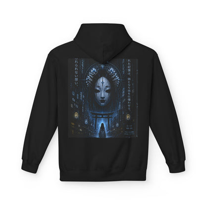 WOVN Cyber-Gothic Face Hoodie — Dark Futuristic Art Pullover