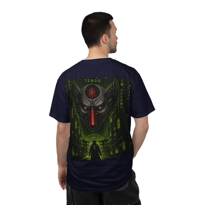 T-Shirt — 'WOVN' Tengu Cyberpunk Graphic Tee (Garment-Dyed)