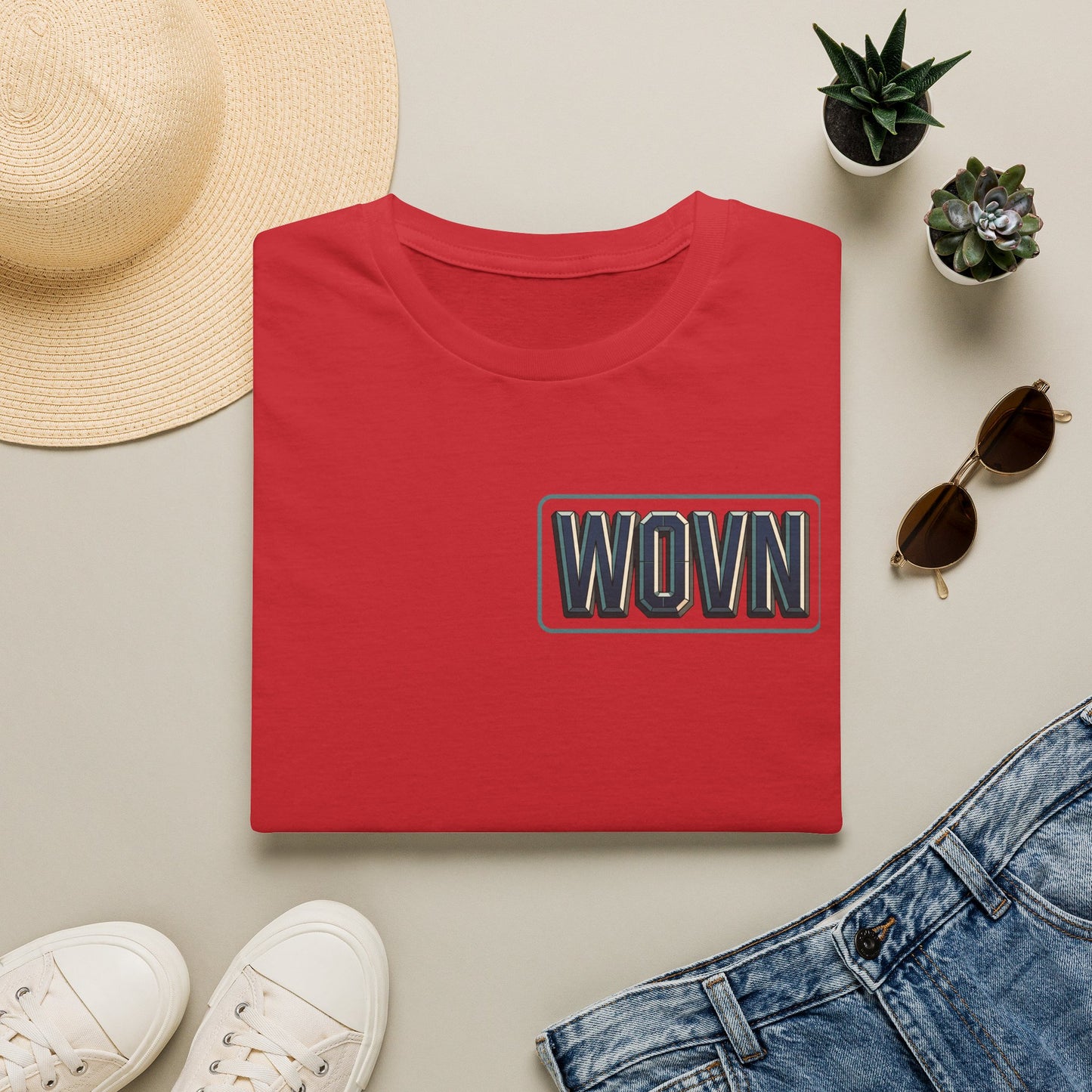 WOVN Retro Patch T-Shirt — Bold Vintage Logo Tee
