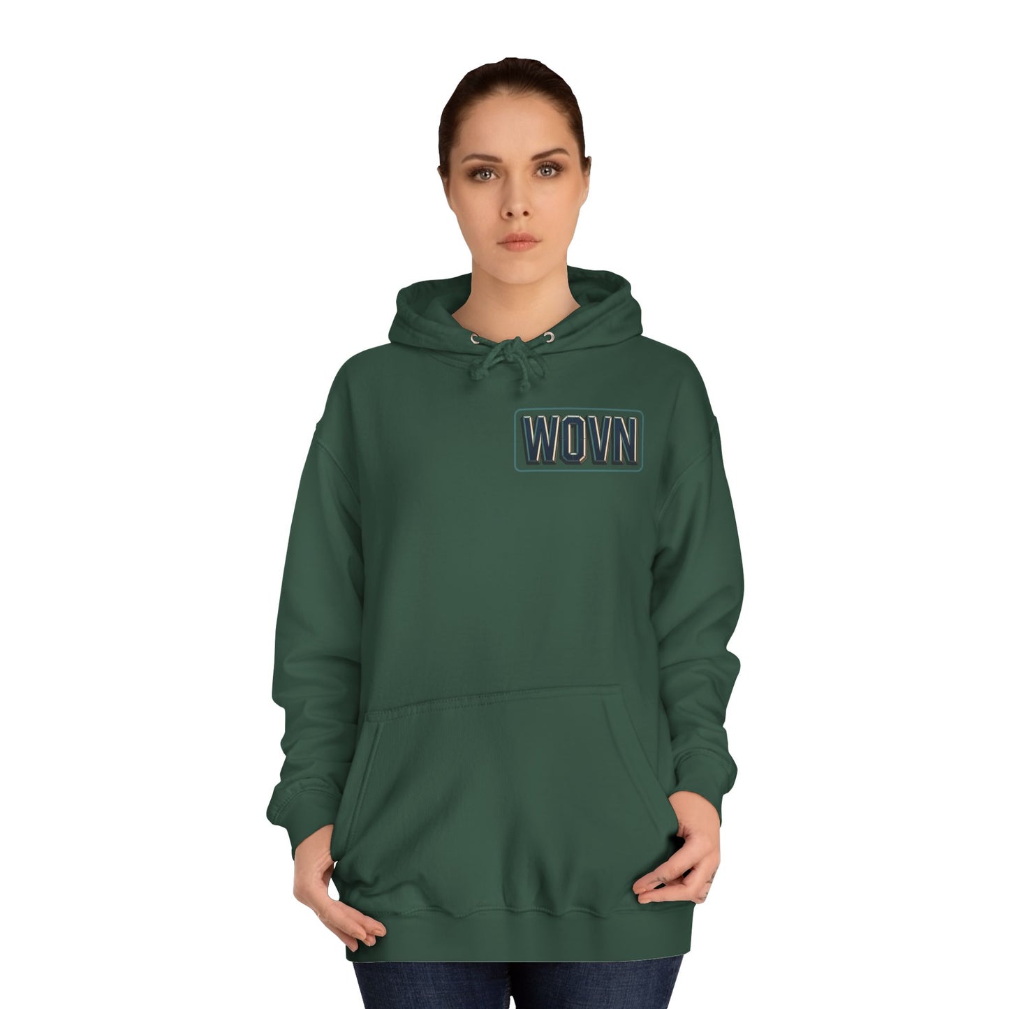 College Hoodie — "Where Is Your Peace?" Neon Skull Graphic
