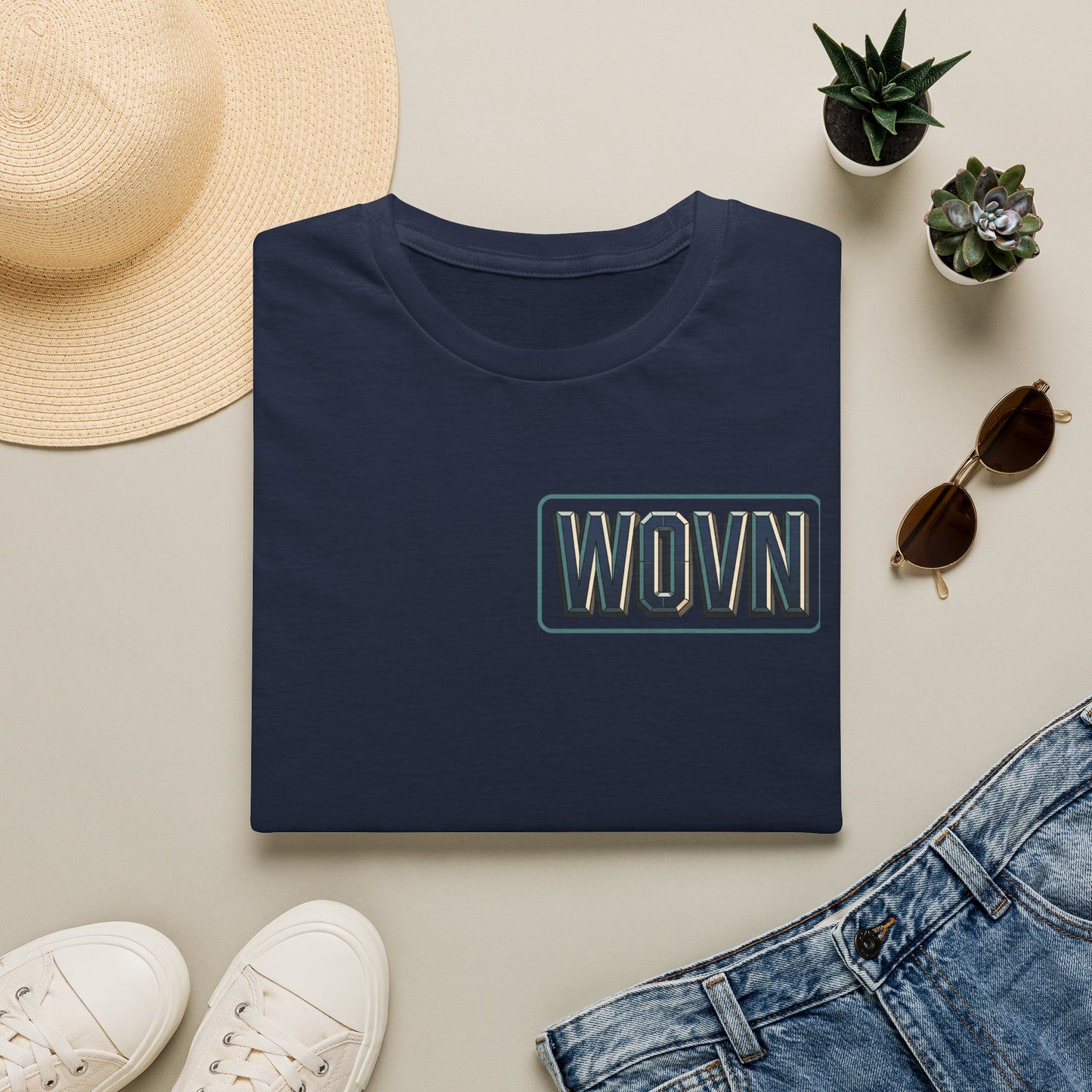 WOVN Retro Patch T-Shirt — Bold Vintage Logo Tee