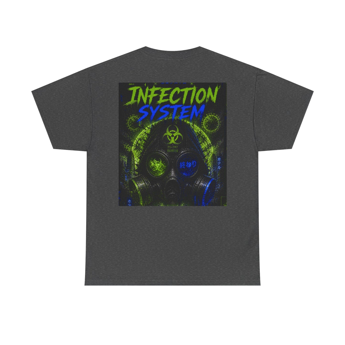 Infection System Graphic Tee — Gas Mask Biohazard Streetwear