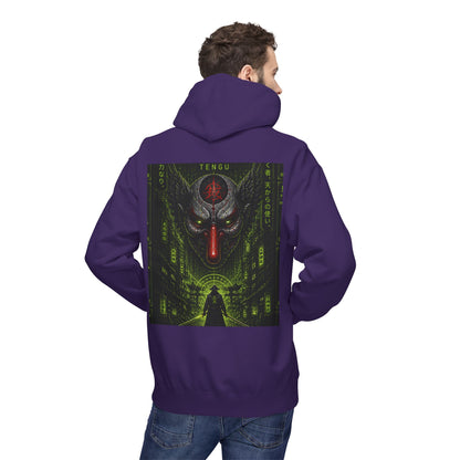 Cyber Demon Hoodie — WOVN Logo Tech Noir Graphic Pullover