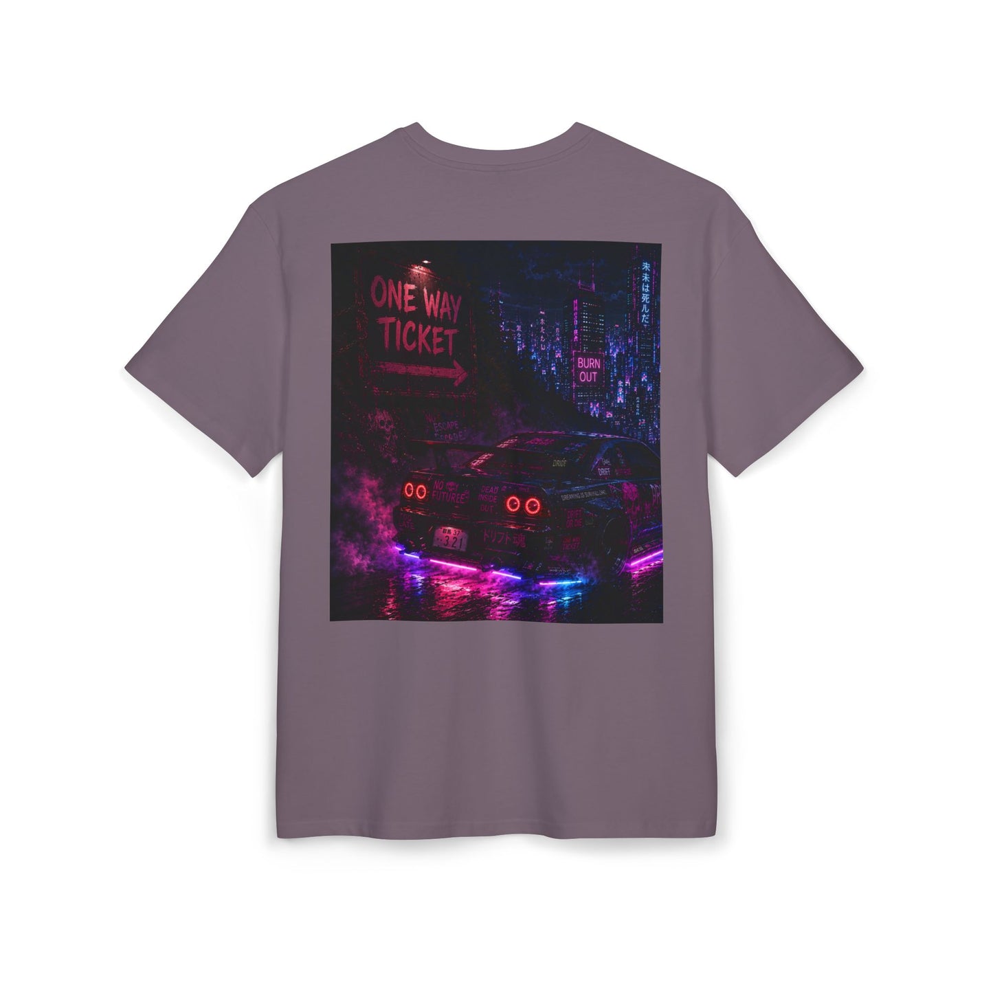 WOVN Neon City Tee — 'One Way Ticket' Oversized Graphic T-Shirt