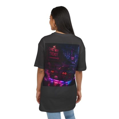 WOVN Neon City Tee — 'One Way Ticket' Oversized Graphic T-Shirt