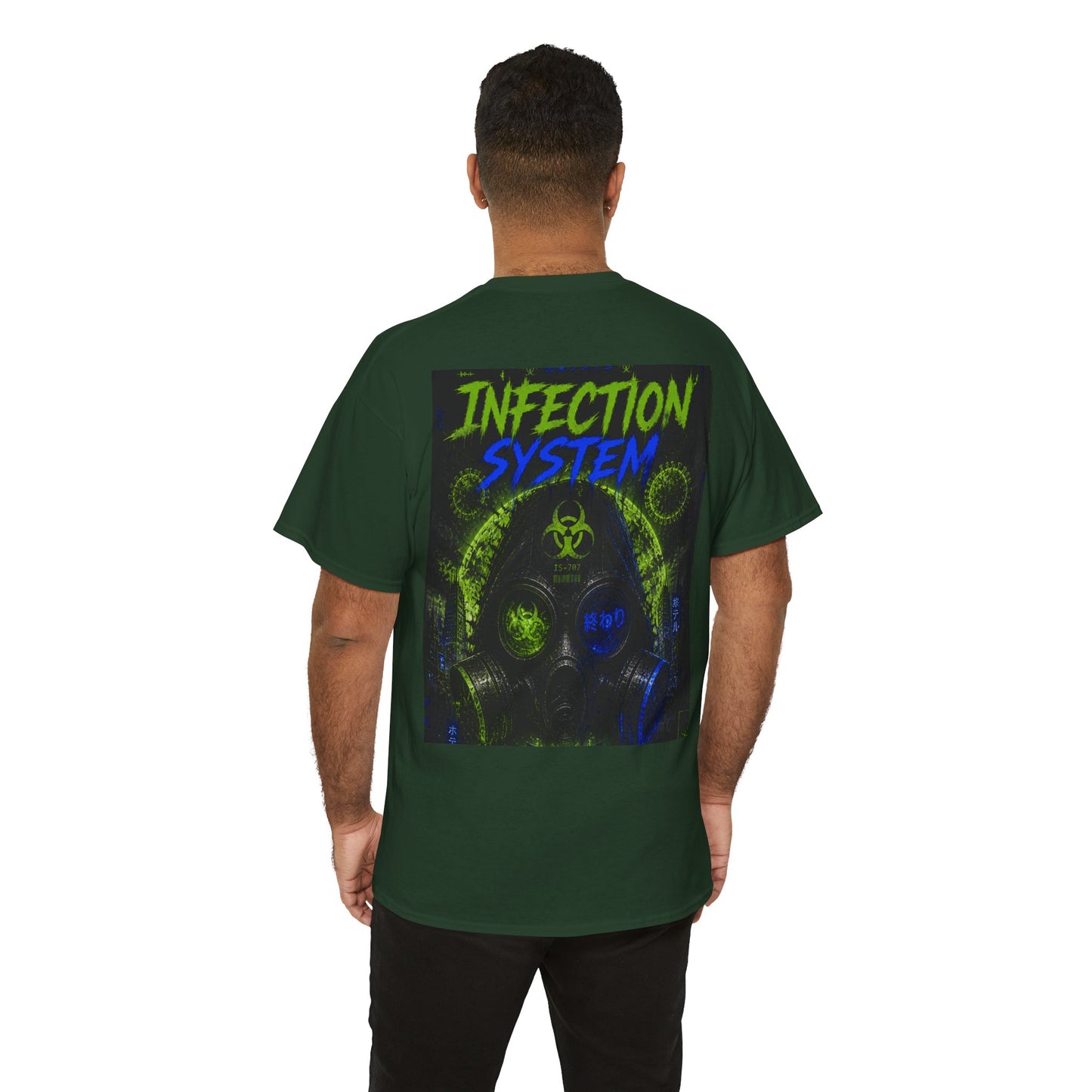 Infection System Graphic Tee — Gas Mask Biohazard Streetwear