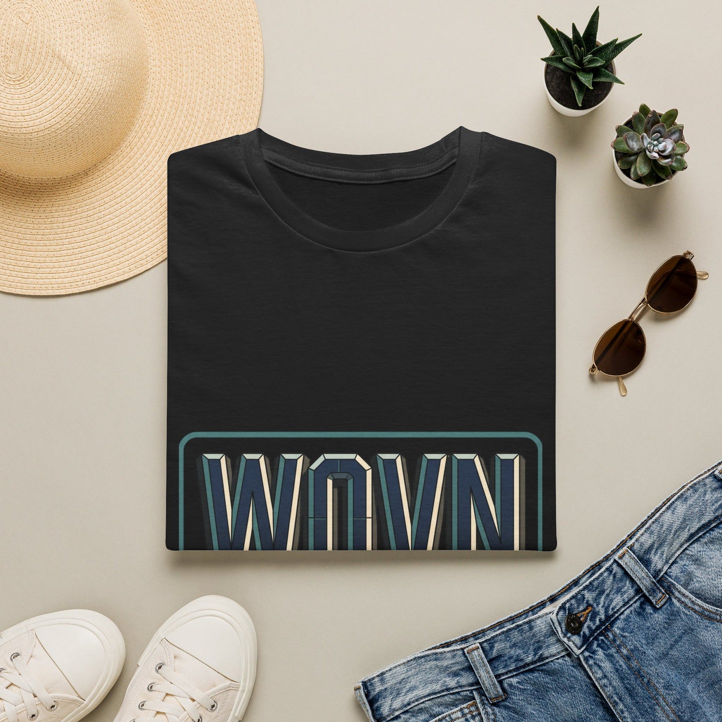 WOVN Retro Block Logo T‑Shirt — Vintage Athletic Graphic Tee